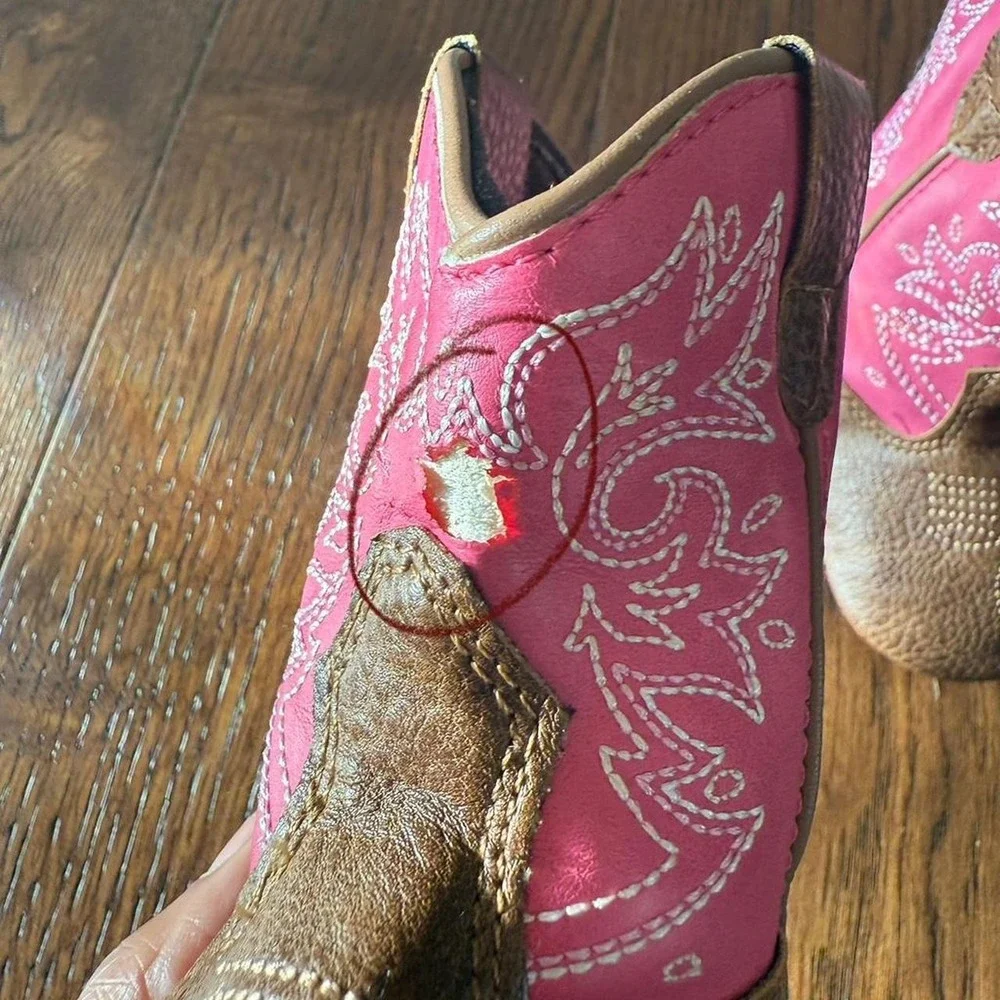 Durango Infant Cowboy Boots Pink Tan 6–12M